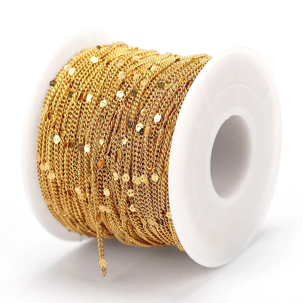 2Meters Stainless Steel Link Cable Gold Chains for DIY Jewelry