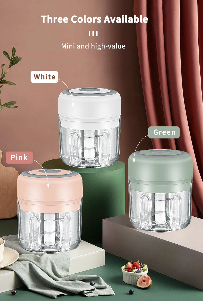 HiPiCok Electric Meat Grinder Garlic Crusher Mini Chopper USB Kitchen Gadget