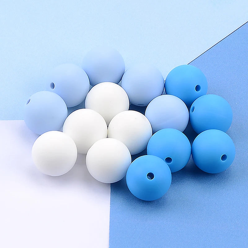 LOFCA 15mm Silicone Loose Beads 20pcs Safe Teether For Infants