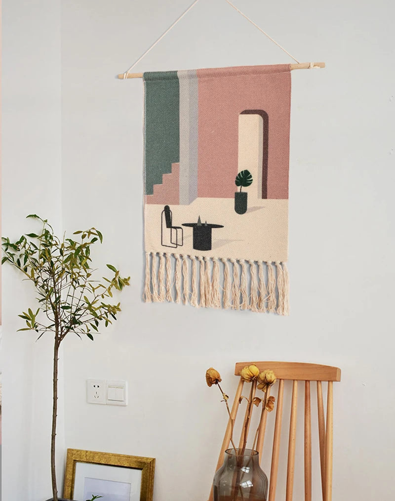 Macrame Wall Hanging Tapestry Nordic Cotton Tassel Boho Decor
