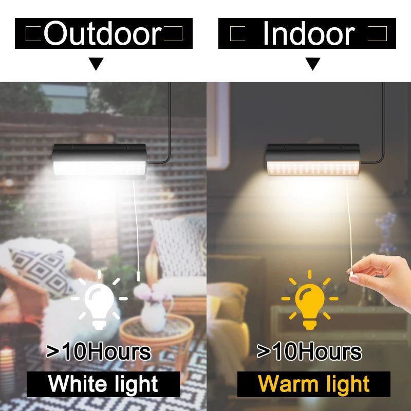 Upgraded Solar Pendant Lights for Indoor and Outdoor Use with Auto On Off Feature Pull Switch and 3 Meter Line Ideal for Barns Balconies and Chicken Coops