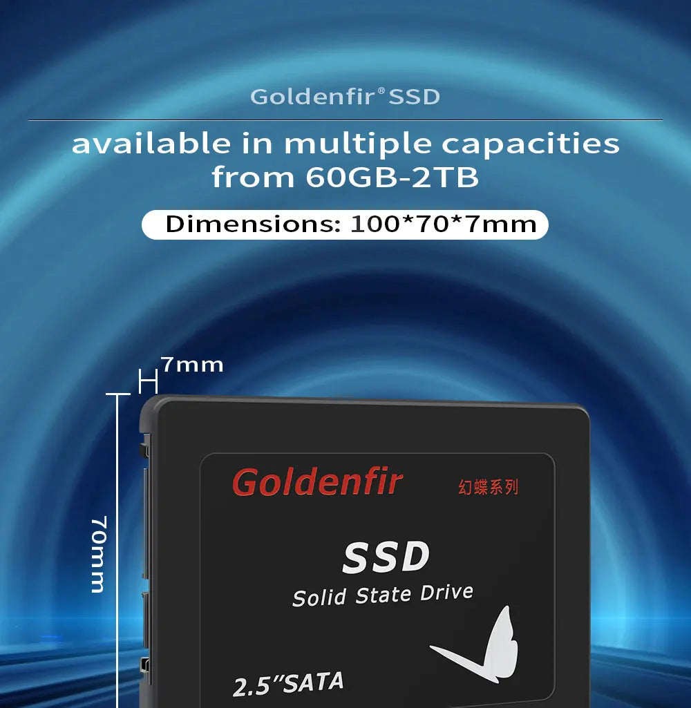 Goldenfir SSD 120GB 128GB 240GB 256GB 1TB 2TB Solid State Hard Disk 2.5 for Laptop