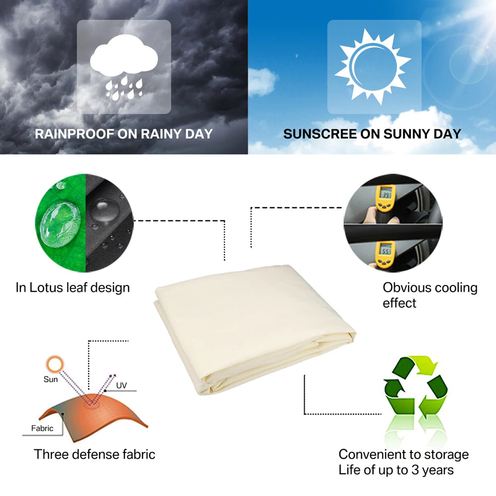 Toldo rectangular para toldo de 4 x 2/3/5/6 m, impermeable, protección contra la intemperie, protección UV, para patio, balcón, jardín