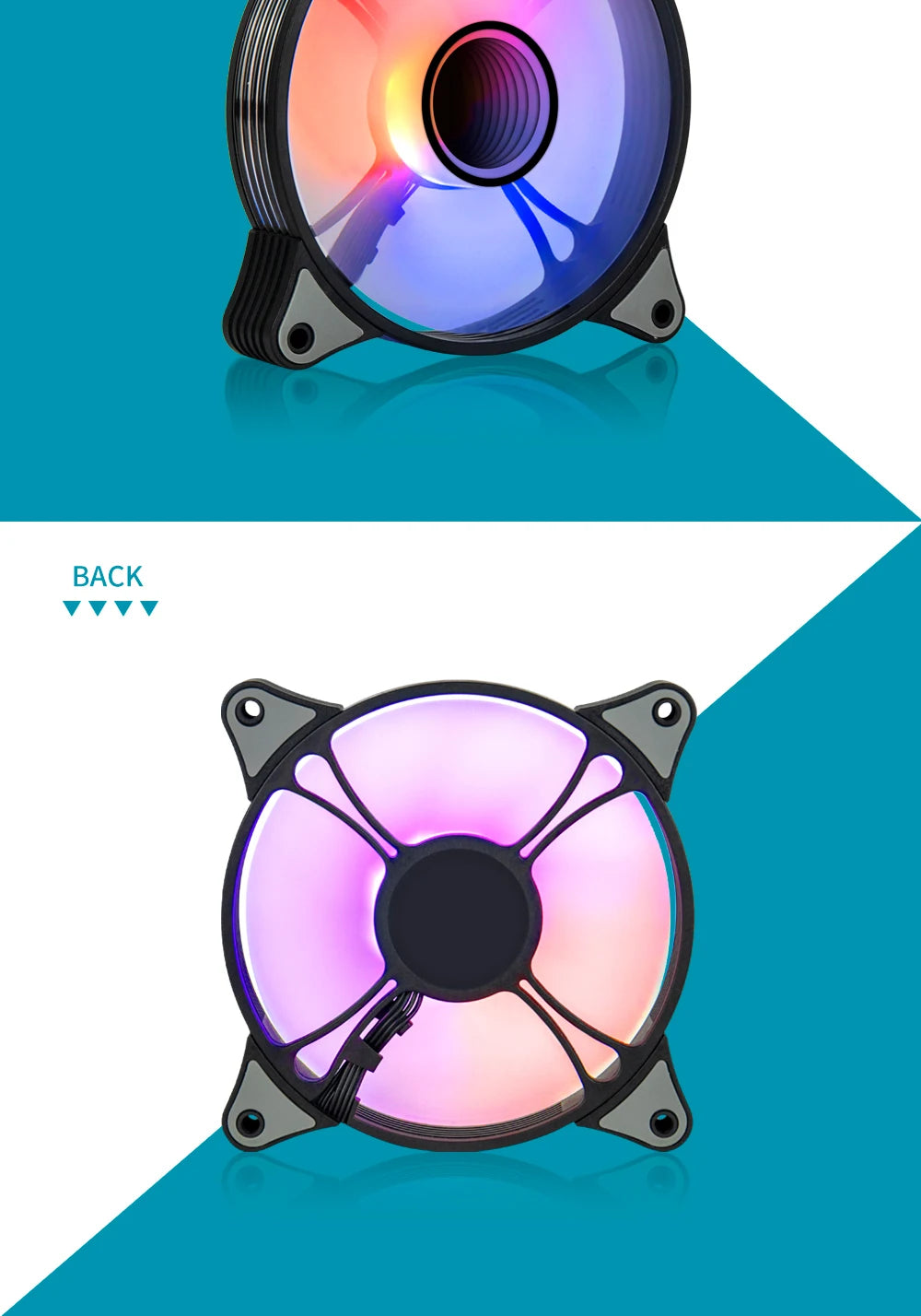 Aigo AR12PRO 120mm RGB Computer Case Fan 4pin PWM Cooling
