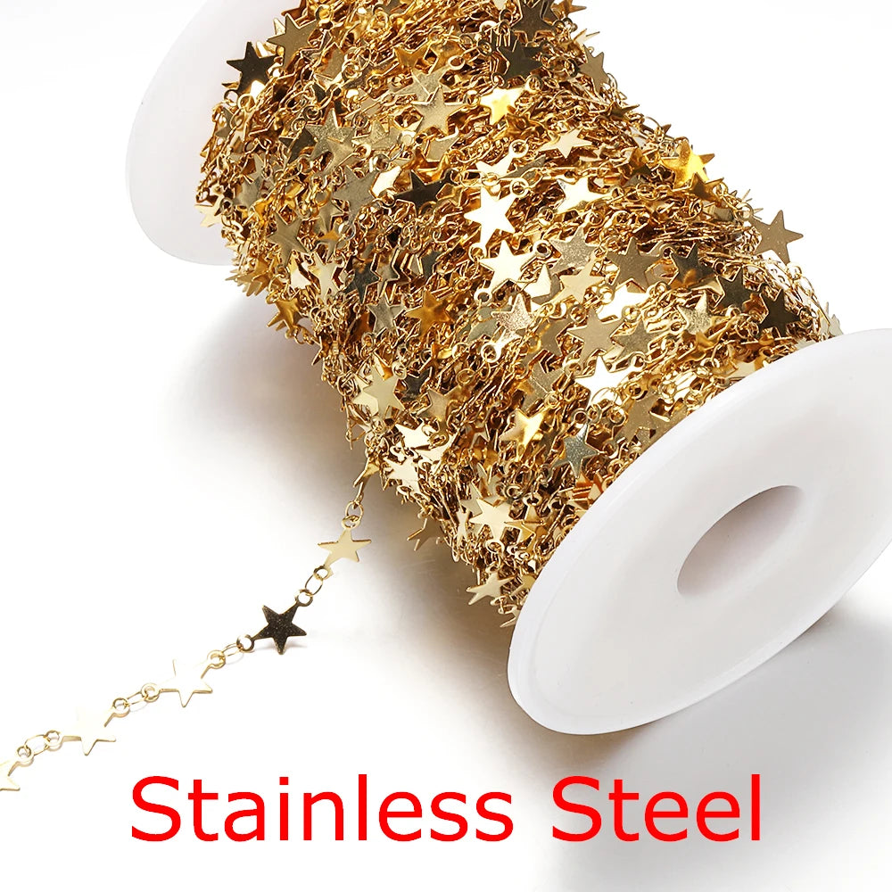 1Meter Gold Stainless Steel Chain Multi Styles for DIY Jewelry