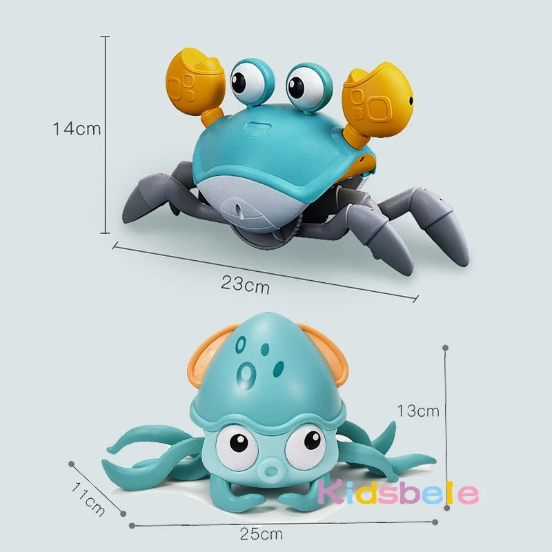 Induction Escape Crab Toy for Toddlers with Light and Music Interactive Crawling Educational Gift for Children Rechargeable Birthday Present