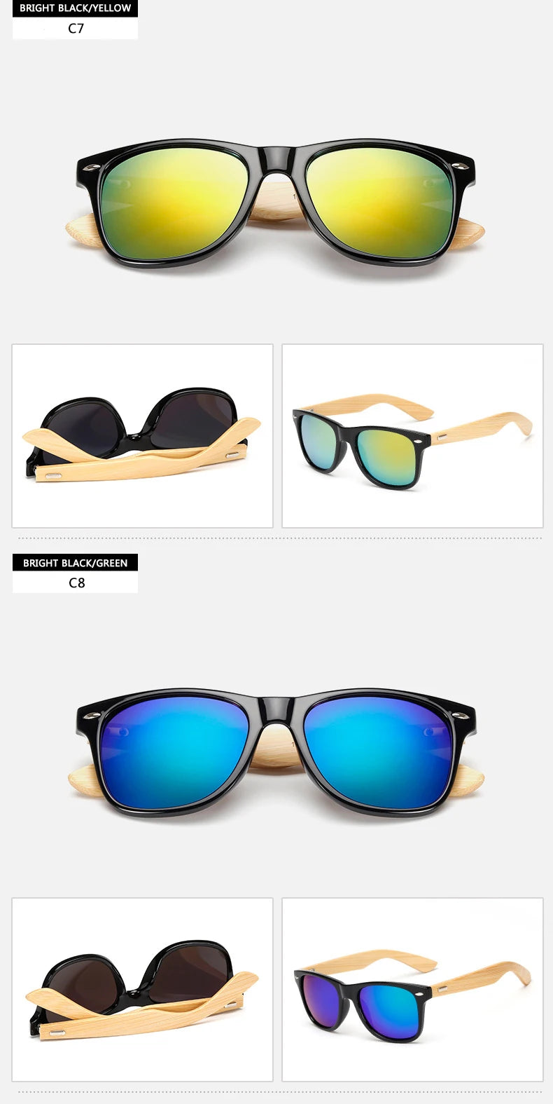 New Bamboo Sunglasses Female Designer Mirror Gafas De Sol