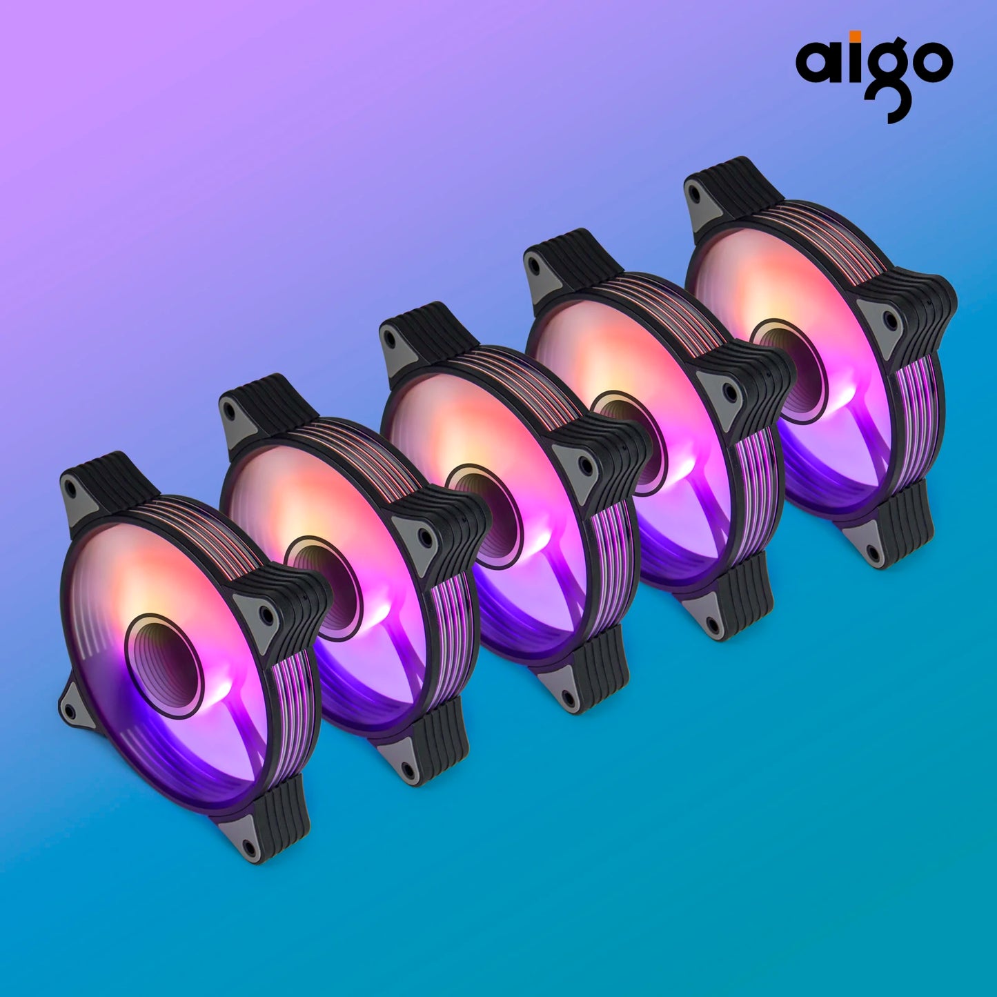 Aigo AR12PRO 120mm RGB Computer Case Fan 4pin PWM Cooling