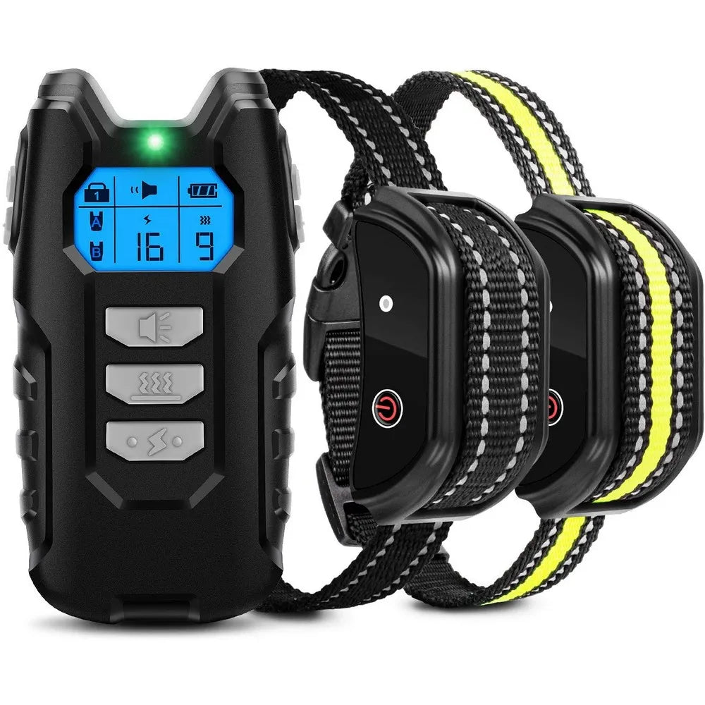1000ft Pet Dog Training Collar with Remote Rechargeable Waterproof LCD Beep Vibration Shock Collar