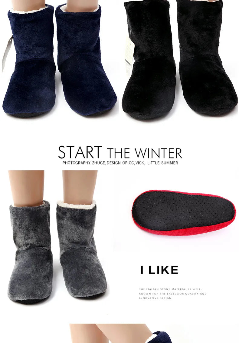 Glglgege High Quality Winter Warm Plush Indoor Shoes
