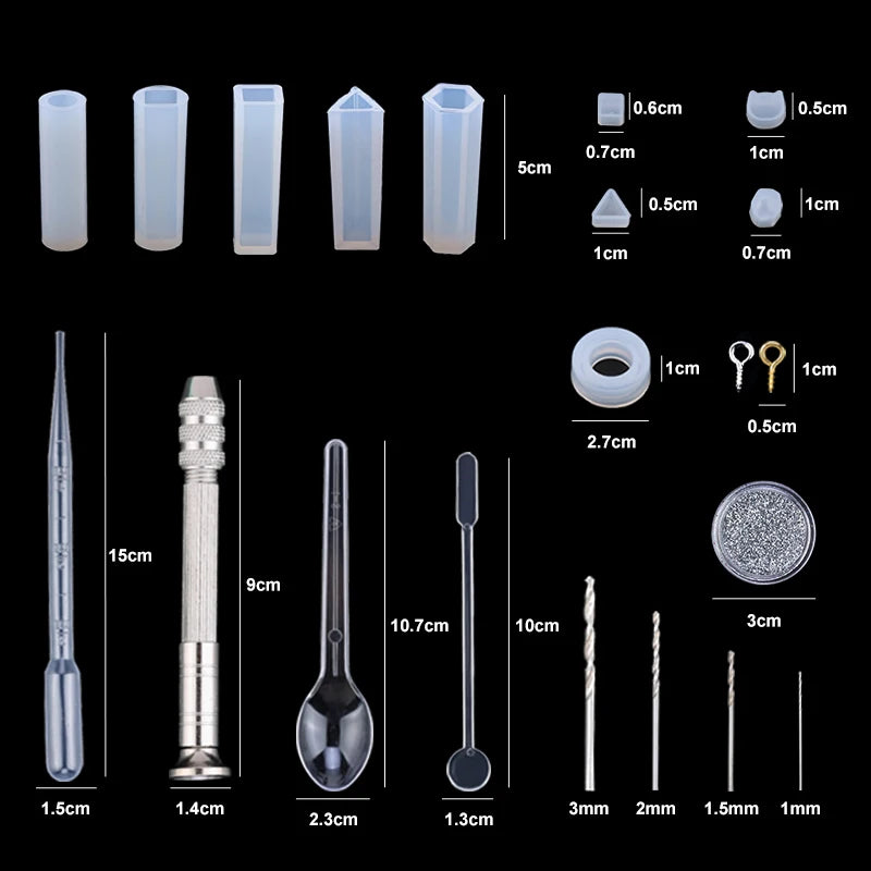 Epoxy Resin Mold Kit Silicone Jewelry Casting Tools for DIY Earring Making