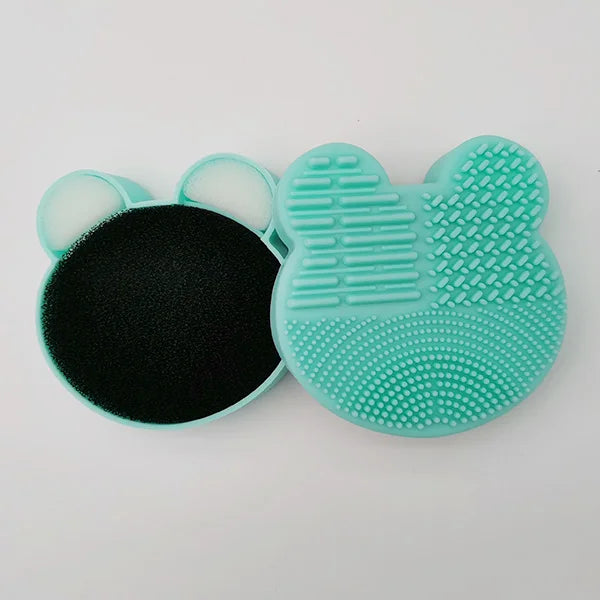 Bear Heart-Shaped Silicone Makeup Brush Cleaner Pad Tool