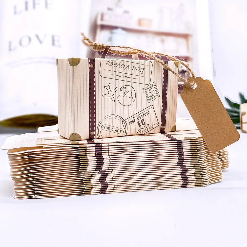 Travel Suitcase Candy Gift Boxes Classic Elegant Favor Boxes