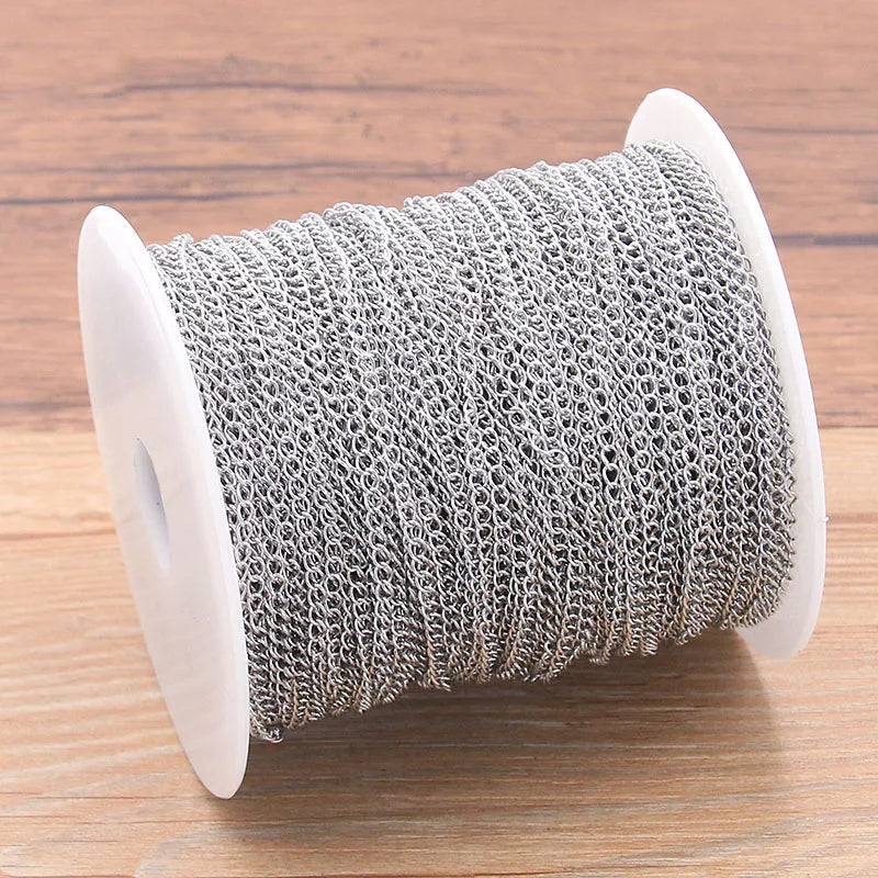 5 Meters/Lot 3 Size Stainless Steel Polishing Necklace Chains