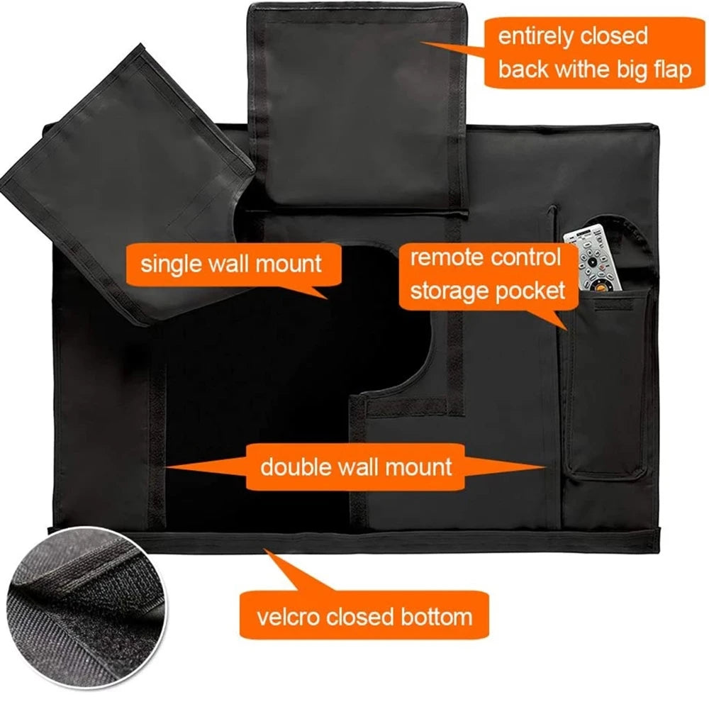 Grey Outdoor TV Screen Cover Weatherproof Universal Protector for 22 to 65 Inch LCD Televisions Dustproof and Waterproof Case