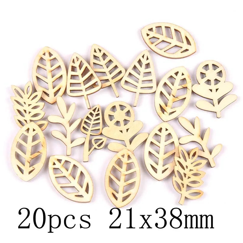 Mixed Leaf Animal Butterfly Chips Wooden Cutouts Craft Embellishments mt2520
