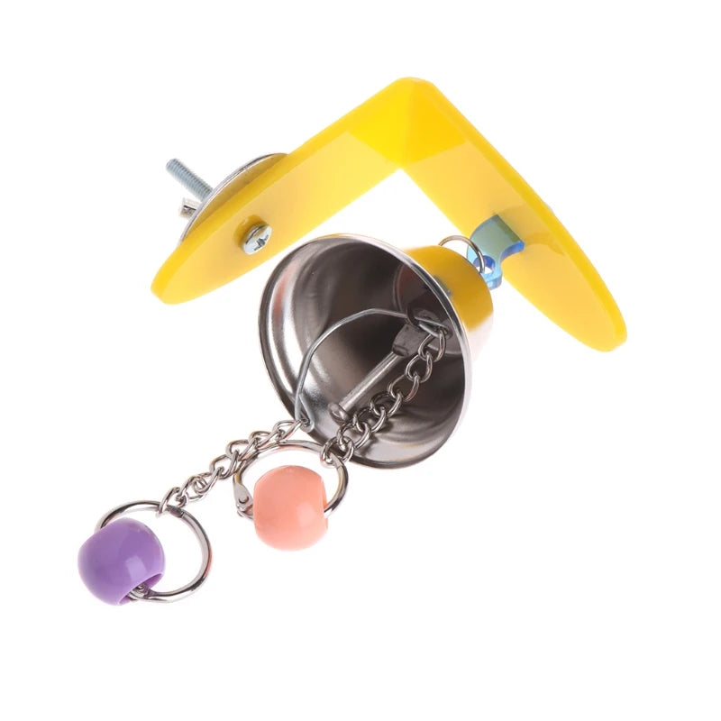 Parrot Bell Toys Birds Chewing Hanging Cage Bite Accessories Parakeet Beads Play