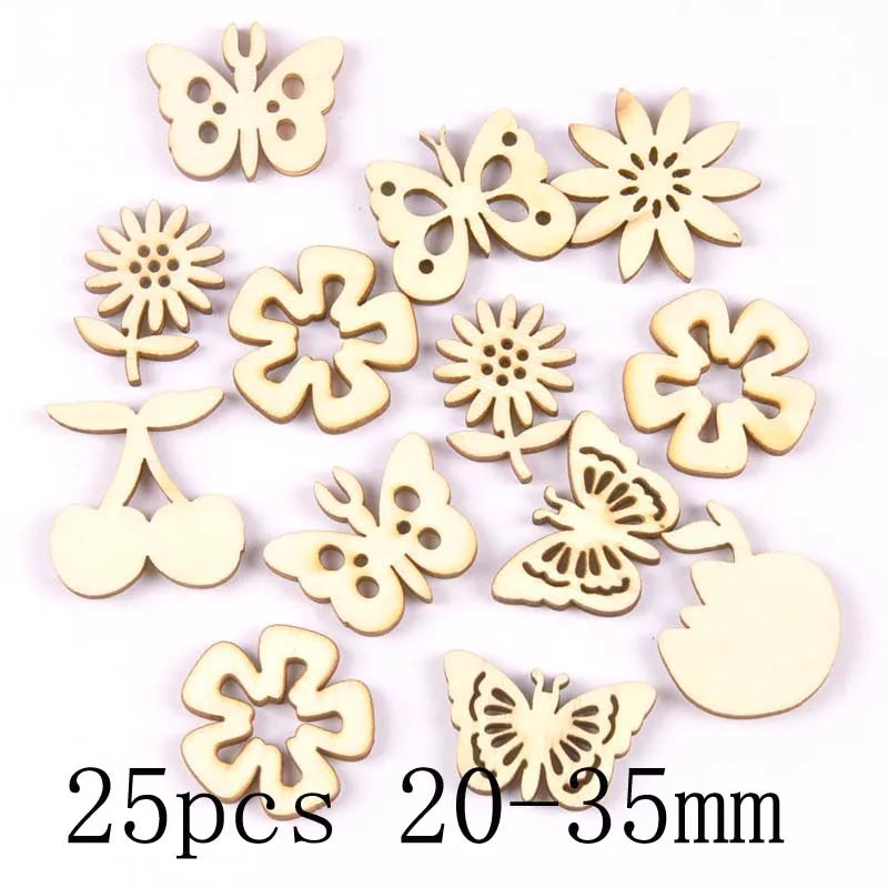 Mixed Leaf Animal Butterfly Chips Wooden Cutouts Craft Embellishments mt2520