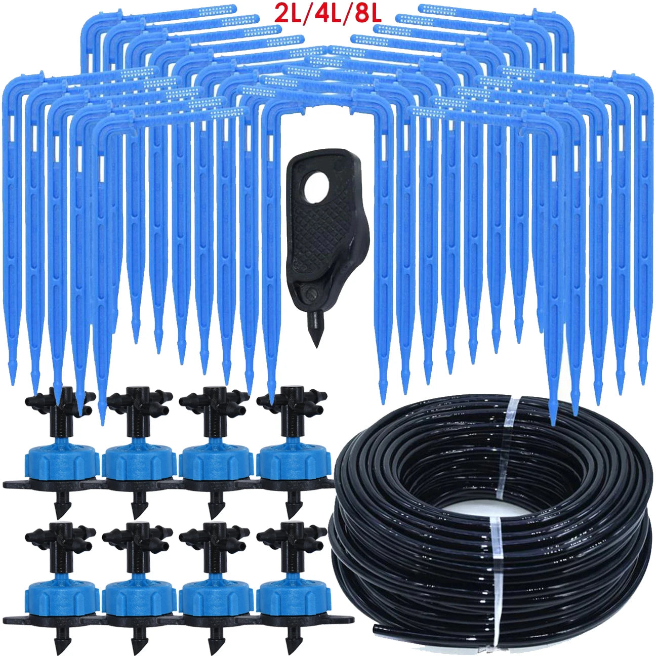 KESLA Greenhouse Drip Irrigation System 4-Way 3/5mm Automatic Watering Kit for Potted Plants 10 or 20 Sets