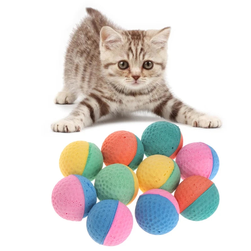 10PCS Colorful Pet Ball Interactive Chewing Fetching Toy
