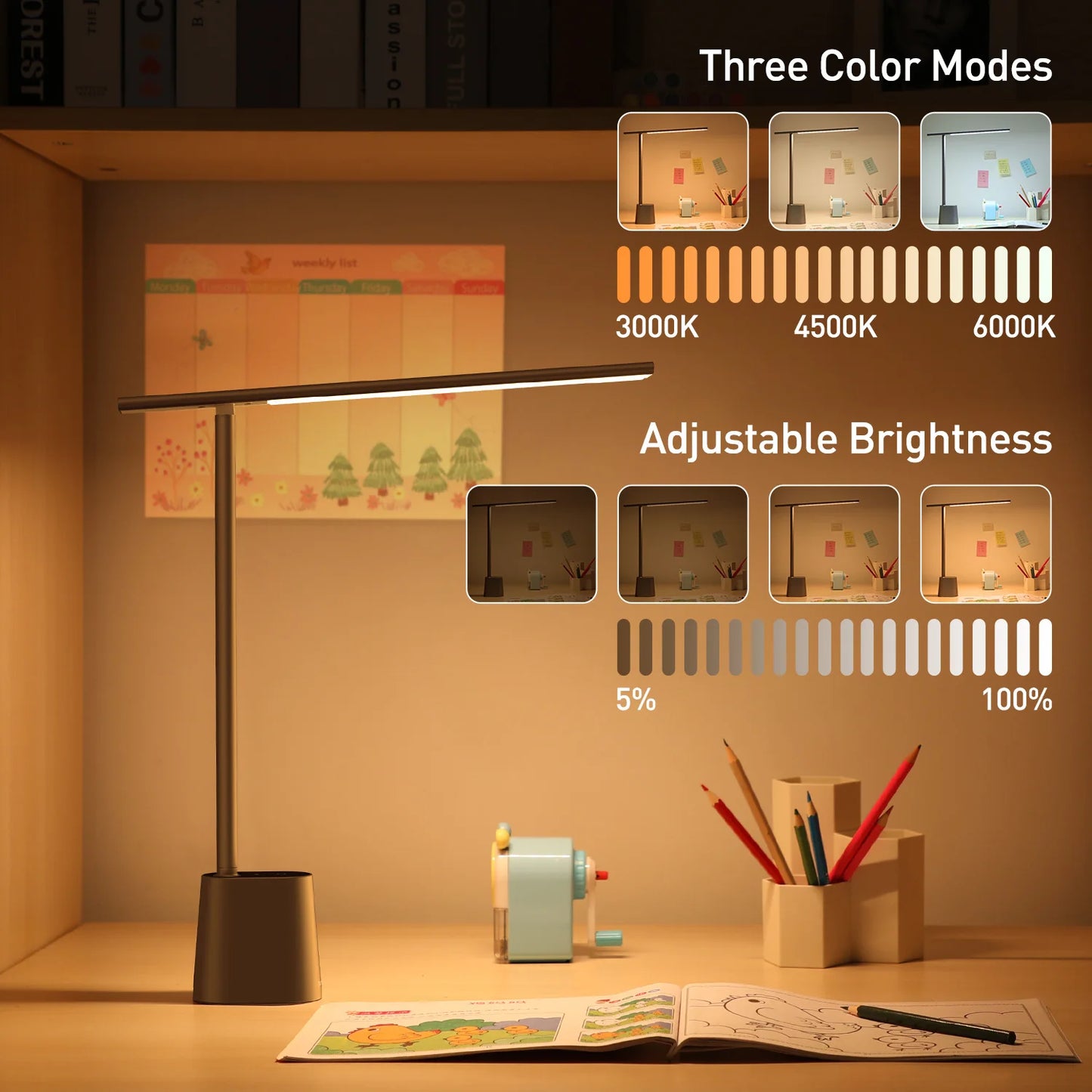 Baseus LED Desk Lamp Eye Protection Dimmable Foldable Light