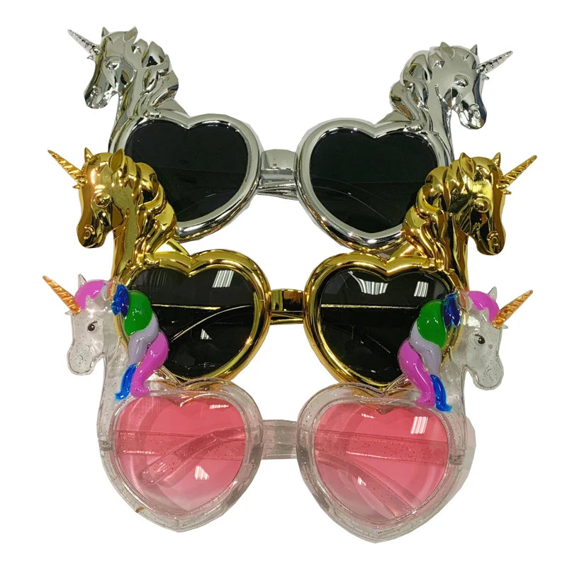 Birthday Party Sunglasses Funny Happy Birthday Heart Shaped Glasses for Tropical Fancy Dress Favors