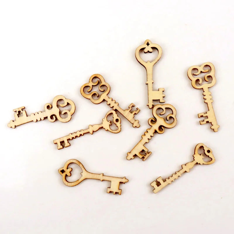 Handmade Wooden Animal Leaves Painting Scrapbooking DIY Accessories