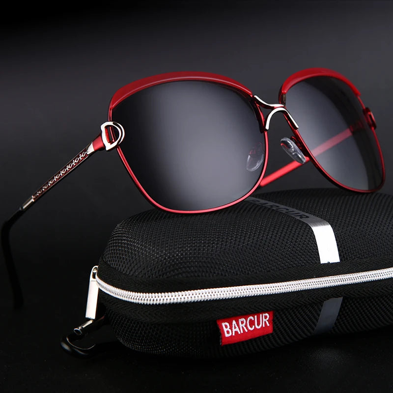 BARCUR Polarized Ladies Sunglasses Gradient Lens Round Design