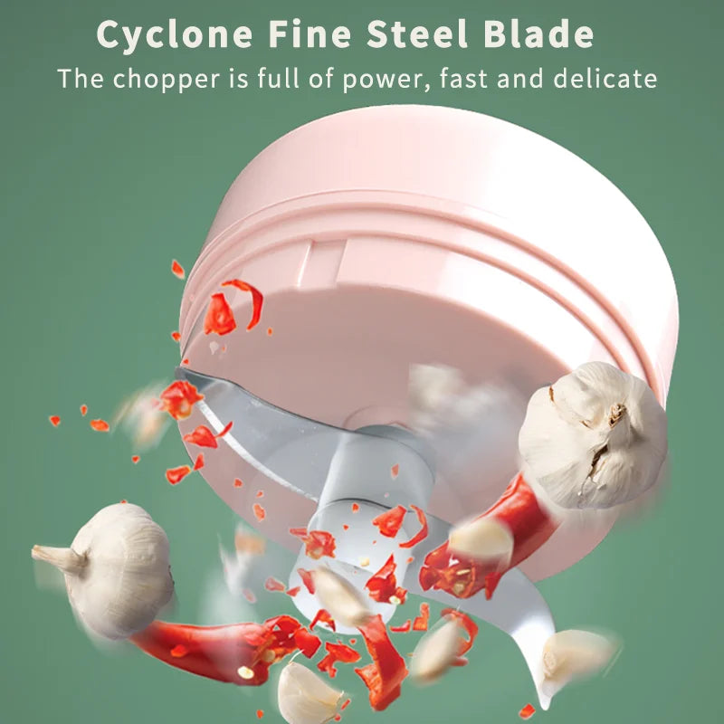 HiPiCok Electric Meat Grinder Garlic Crusher Mini Chopper USB Kitchen Gadget