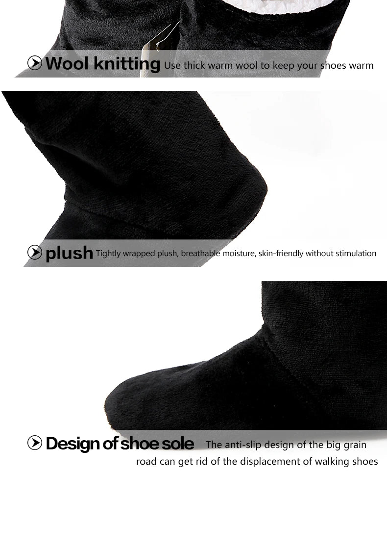 Glglgege High Quality Winter Warm Plush Indoor Shoes