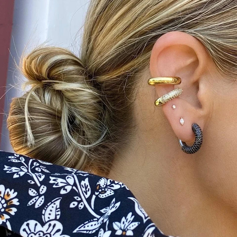 1PC Pave Color Crystal Ear Cuff Adjustable Gold Clip Jewelry
