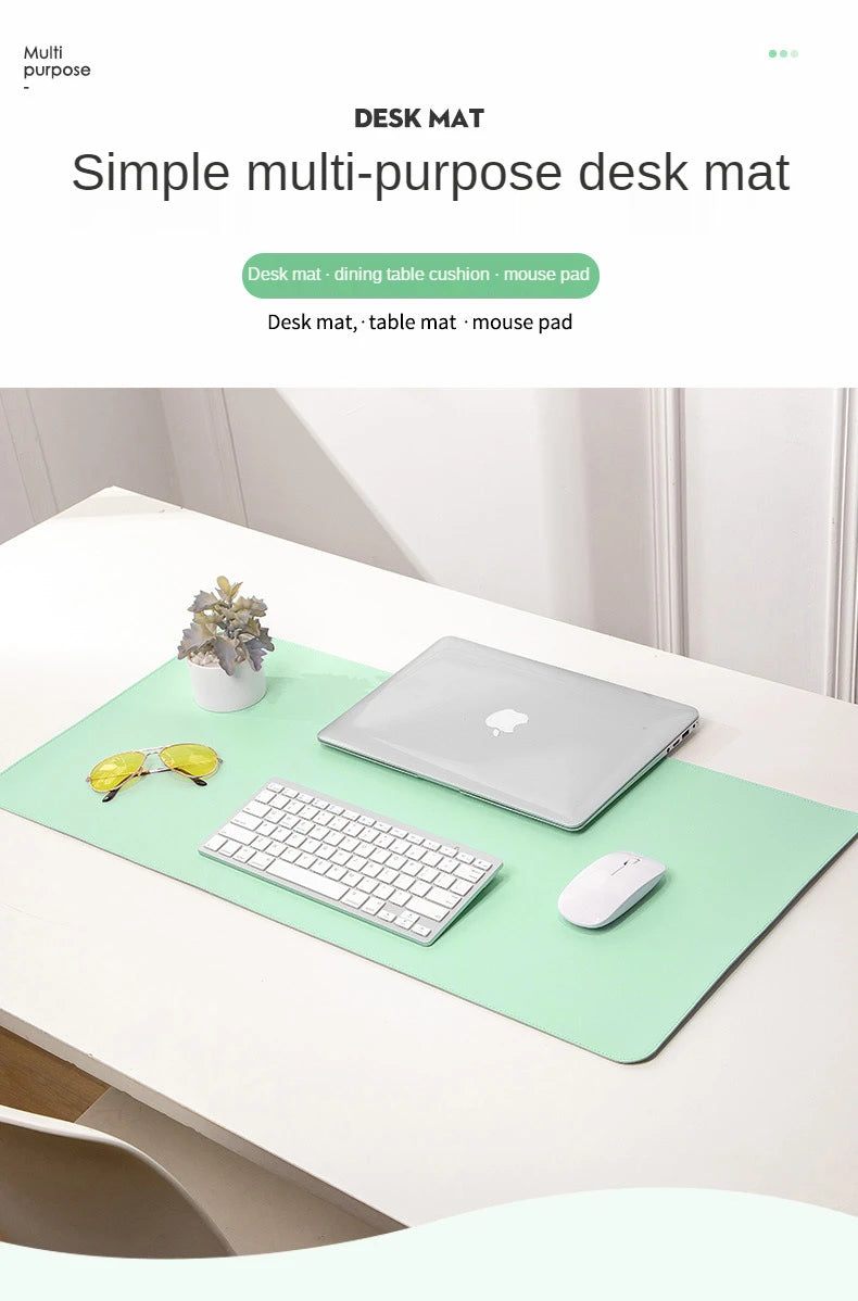 White Mousepad Large Gaming Desk Mat Waterproof Non-Slip PU Suede