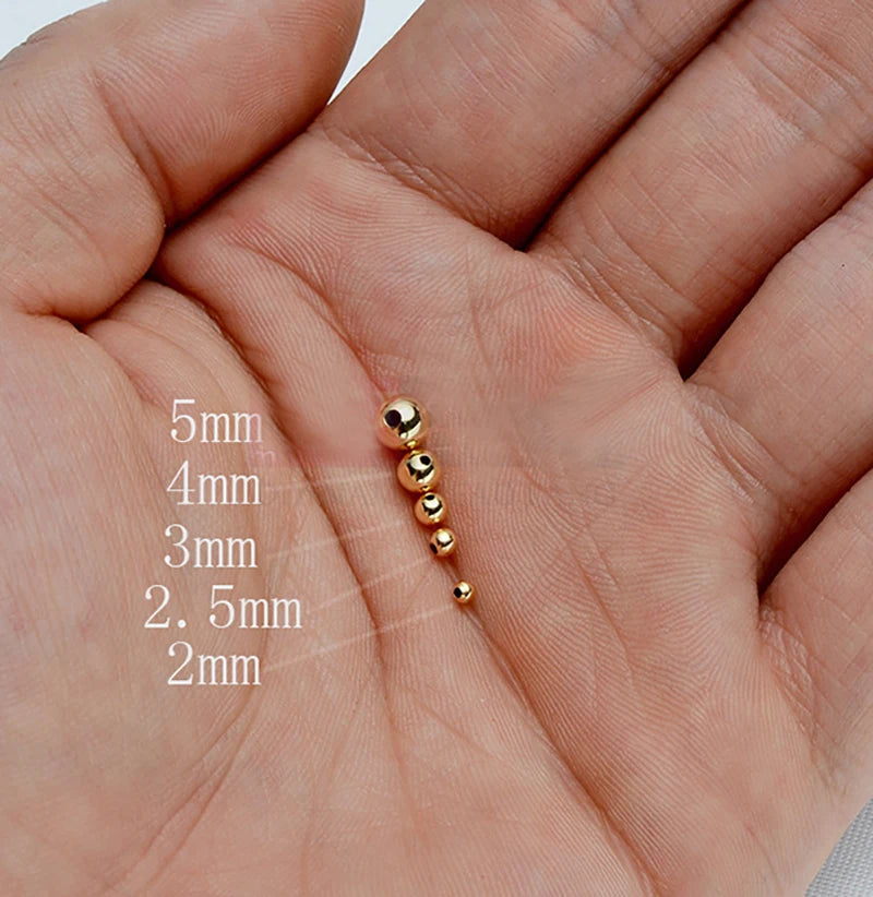 Genuine 18k Gold Beads DIY Jewelry Making Kits High Polished Au750 Gold Beads for Bracelets Necklaces Anklets and Earrings