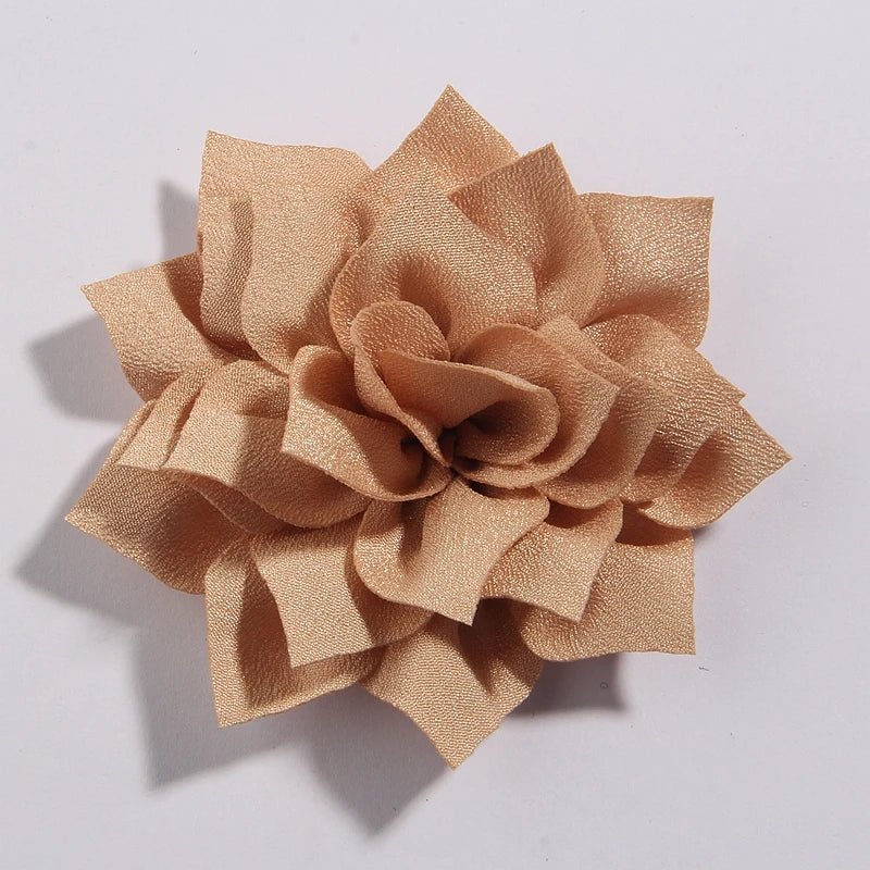 50PCS 7.5CM 2.95 Inch Fashion Lotus Satin Hair Flowers for DIY Headbands and Wedding Decor