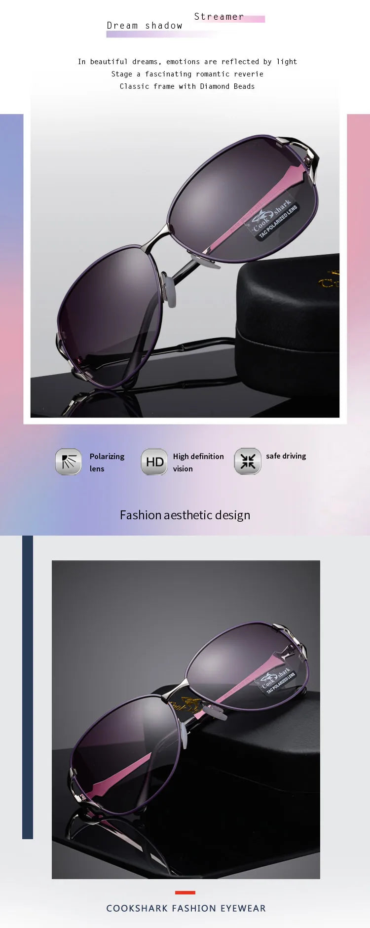 Cook Shark New 2020 Ladies Polarized Sunglasses Classic