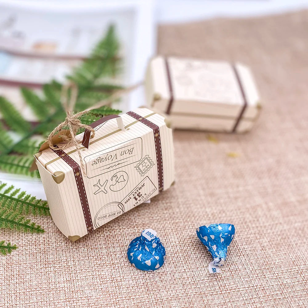 Travel Suitcase Candy Gift Boxes Classic Elegant Favor Boxes