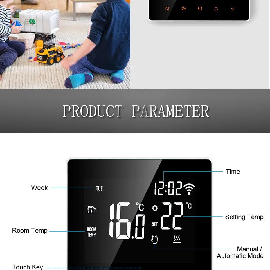 Smart WiFi Thermostat for Electric Heating and Gas Boiler with Alexa and Google Home Integration