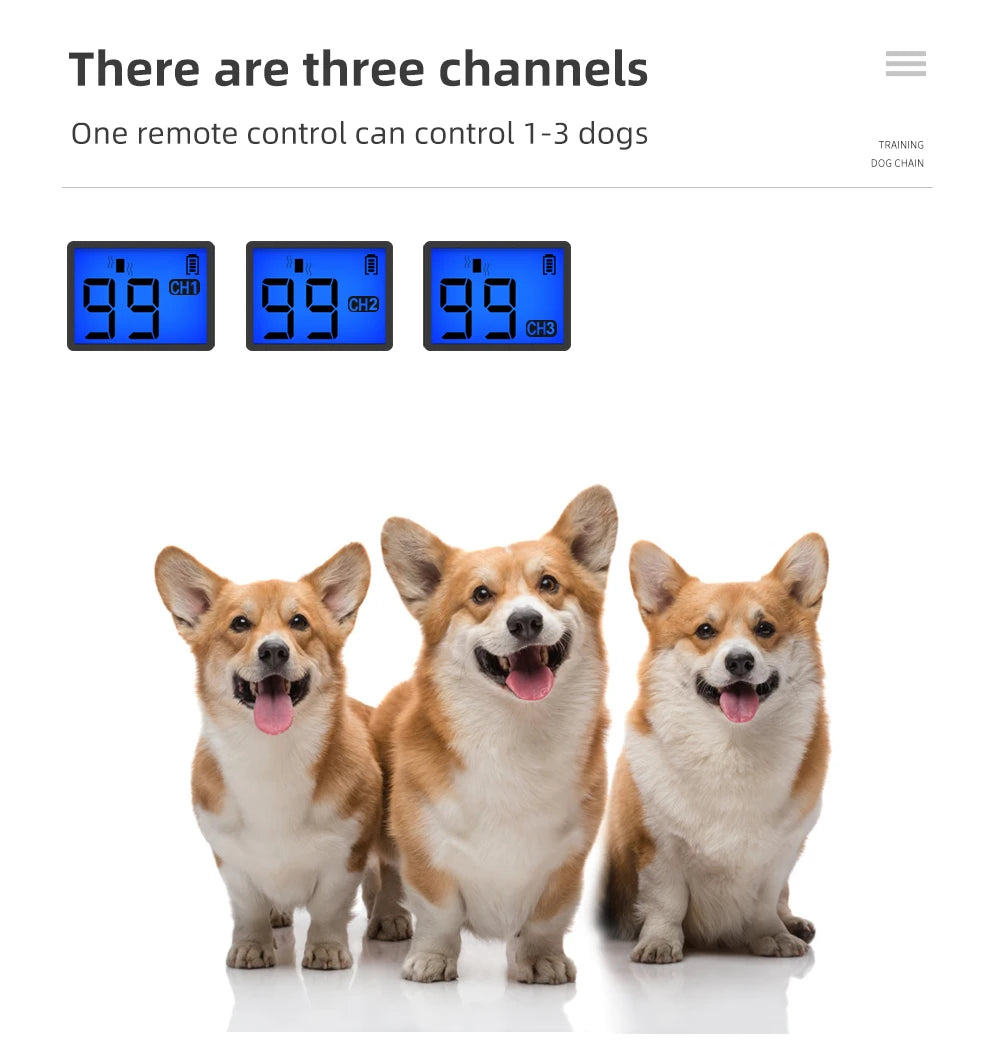 Electric Dog Training Collar 800m Distance Dog Trainer Remote Control Dog Collars Rechargeable Dog Shock Vibration Sound Collar