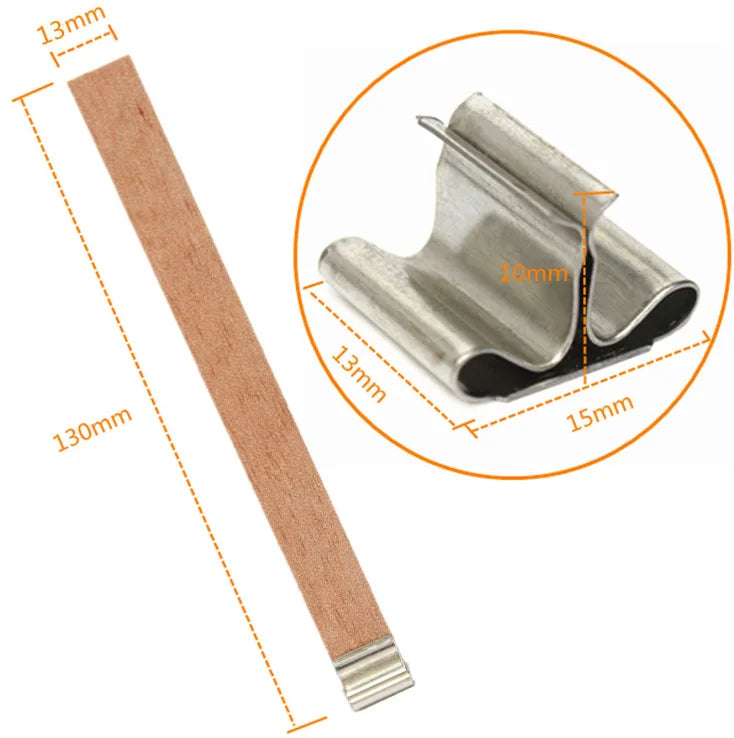 30pcs Wooden Candle Wicks Set with Clip Base for DIY Candle Making