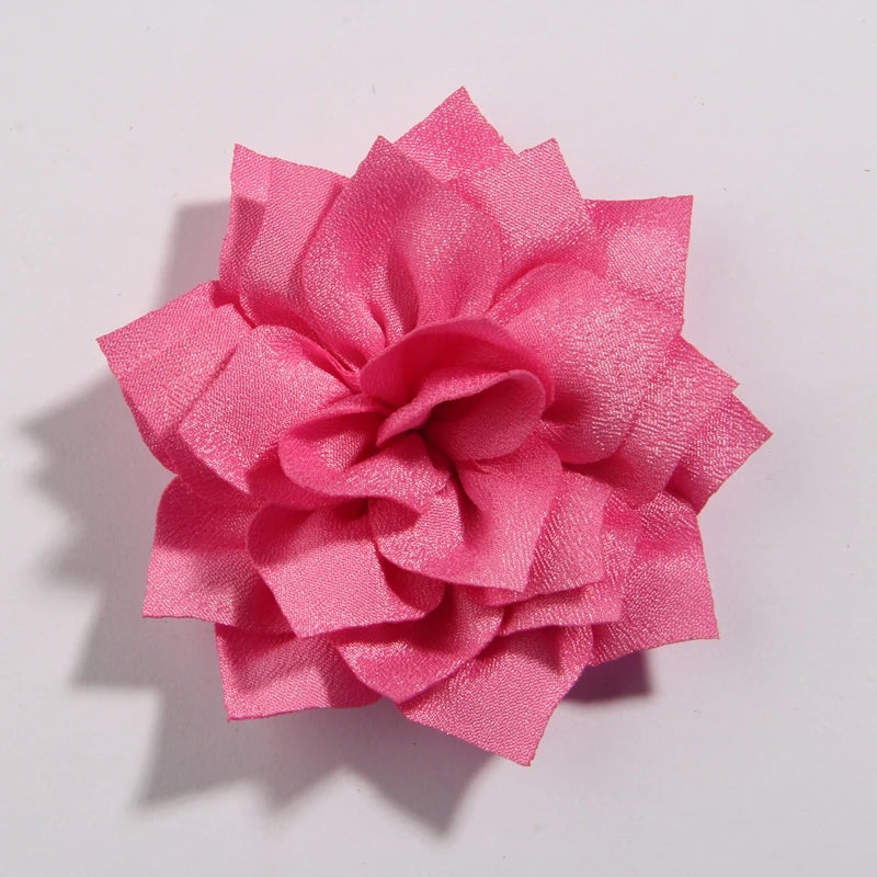 50PCS 7.5CM 2.95 Inch Fashion Lotus Satin Hair Flowers for DIY Headbands and Wedding Decor