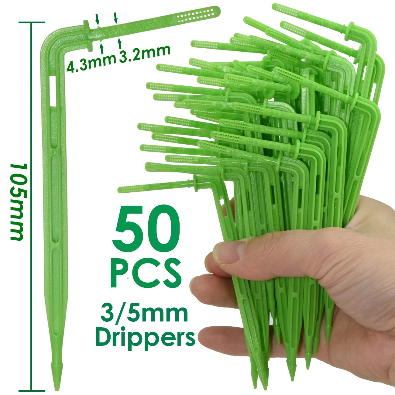 KESLA Greenhouse Drip Irrigation System 4-Way 3/5mm Automatic Watering Kit for Potted Plants 10 or 20 Sets