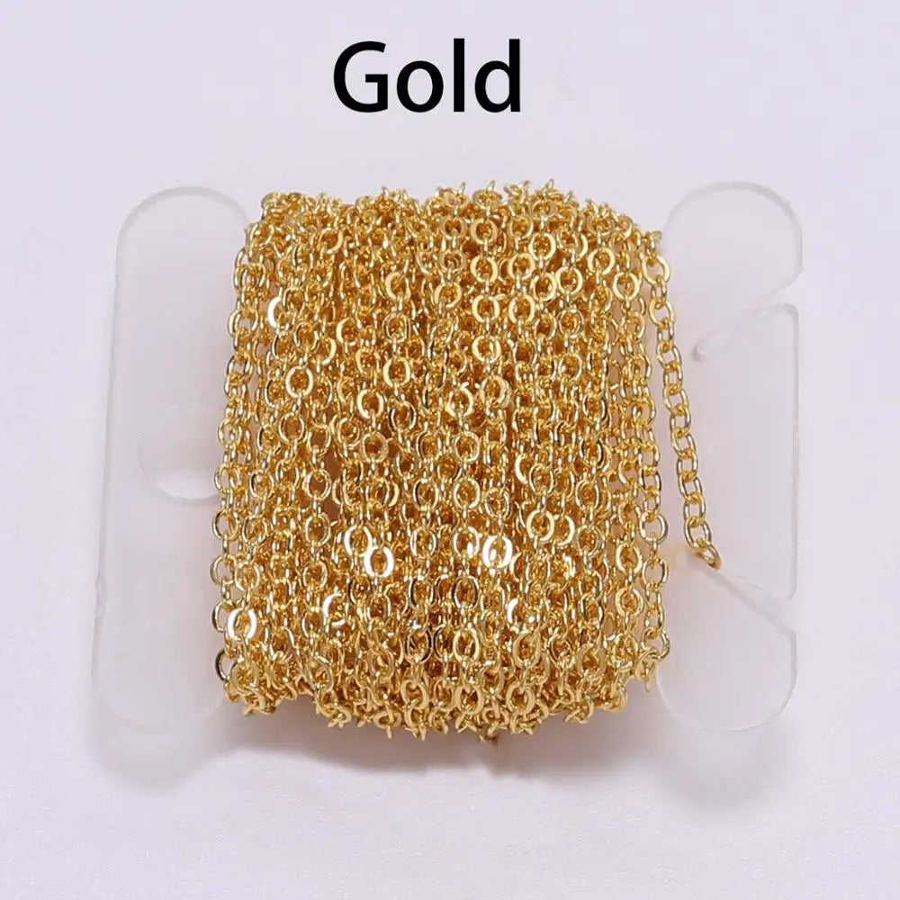 5 M/Lot Gold Bronze Plated Necklace Chain for DIY Jewelry