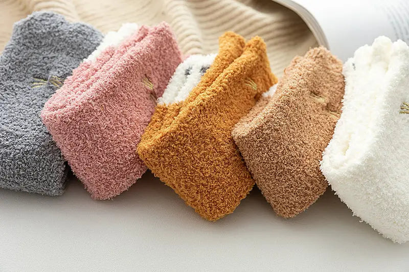 Socks Women Thicken Warm Cute Cat Paw Colorful Winter Sox