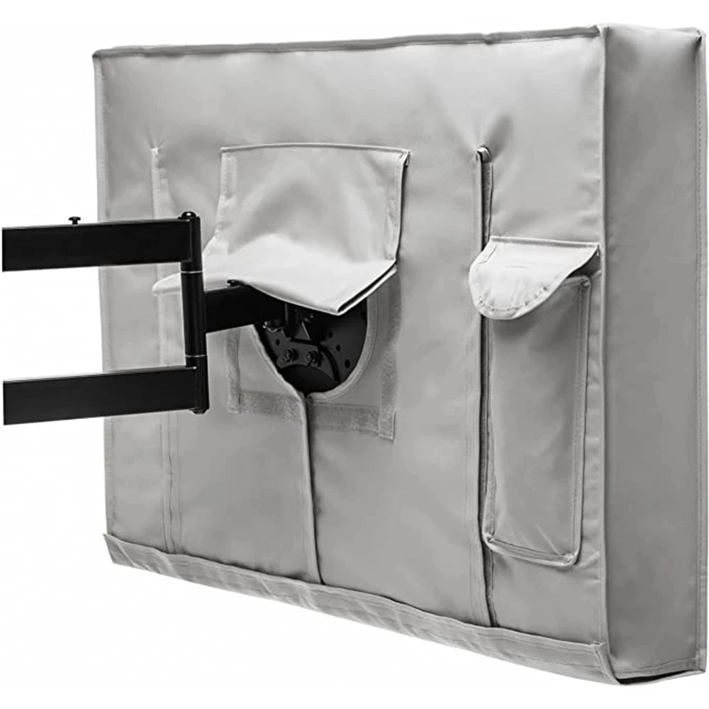 Grey Outdoor TV Screen Cover Weatherproof Universal Protector for 22 to 65 Inch LCD Televisions Dustproof and Waterproof Case