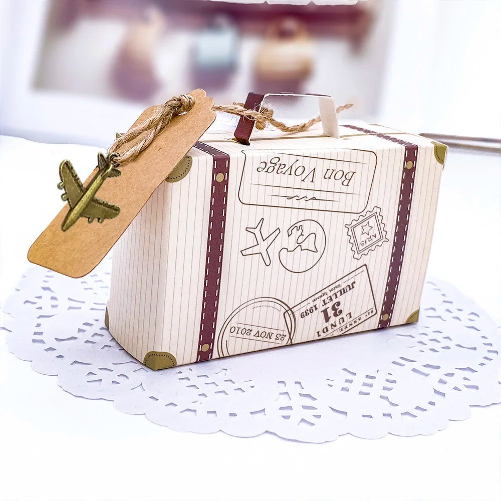 Travel Suitcase Candy Gift Boxes Classic Elegant Favor Boxes