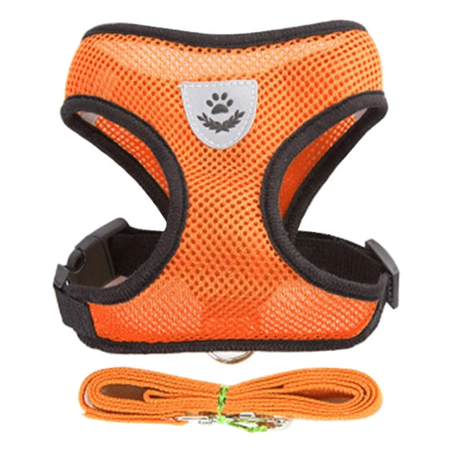 Cat Harness Vest Lead Leash Adjustable Mesh For Small Medium Pets