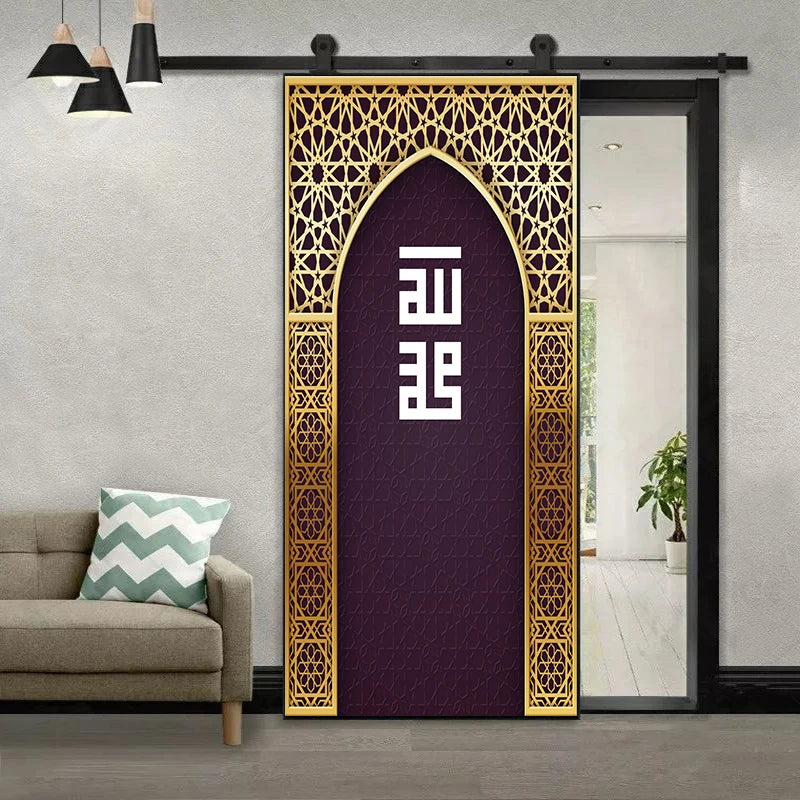 2pcs/Set Muslim Styles Door Art Mural Sticker Peel & Stick PVC Home Decor