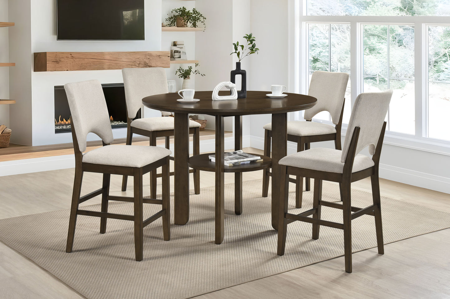 Windsor Round Counter Height 5PCS Dinning Set by Homelegance