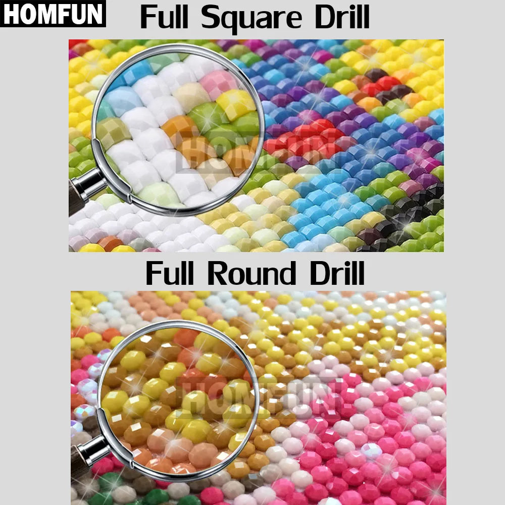 HOMFUN Full Square/Round Drill 5D DIY Diamond Painting Forest Animals Home Decor Gift A01704