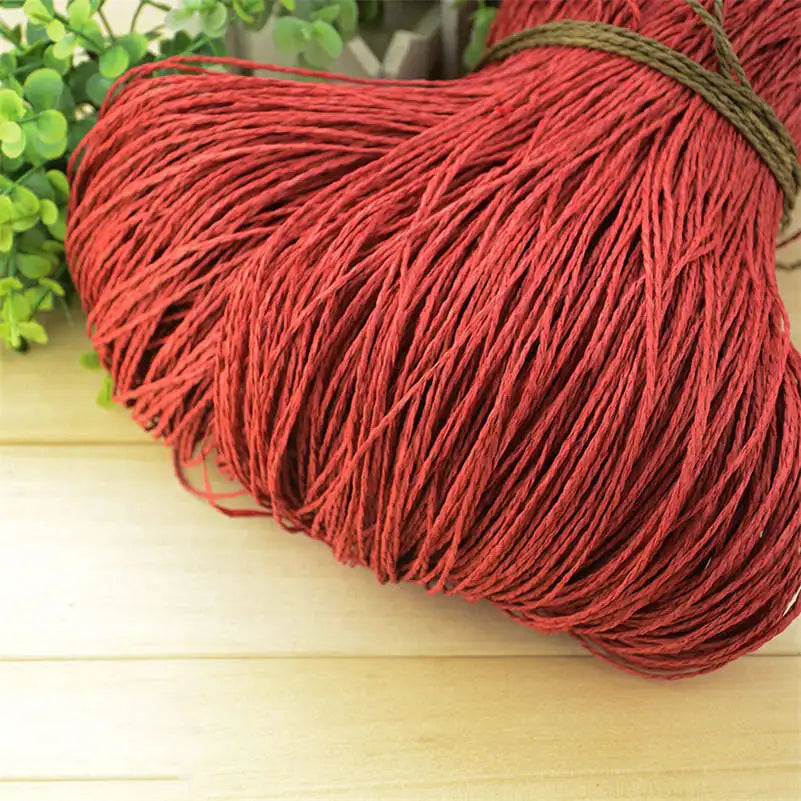 Natural Raffia Straw Yarn 600 Meter 500g for Hand Knitting Crochet Summer Hats Handbags Baskets DIY Craft
